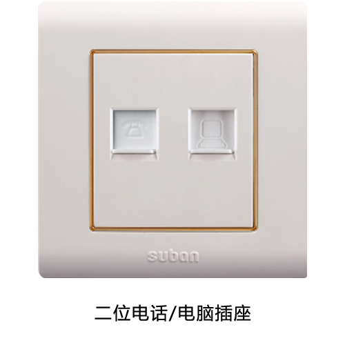 二位电话、电脑插座